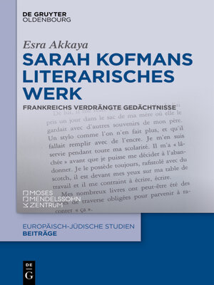 cover image of Sarah Kofmans literarisches Werk